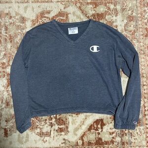 Champion Heather Blue V-Neck Sweater